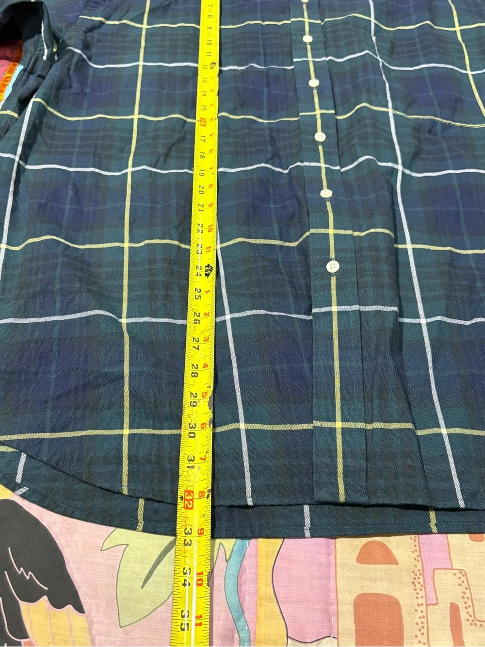 Polo Ralph Lauren Blue Green Plaid Flannel Button Down Shirt Mens XL Custom Fit